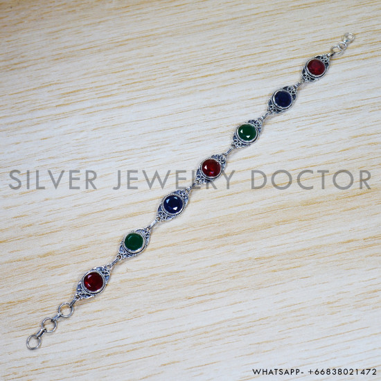 Ruby 925 Sterling Silver Bracelet (SJWBR-475)