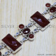 Red Onyx 925 Sterling Silver Bracelet (SJWBR-48)