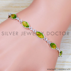 Peridot 925 Sterling Silver Bracelet (SJWBR-485)