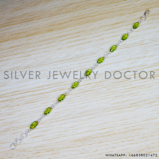 Peridot 925 Sterling Silver Bracelet (SJWBR-485) Peridot 925 Sterling Silver Bracelet (SJWBR-485)