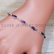 Amethyst 925 Sterling Silver Bracelet (SJWBR-487) Amethyst 925 Sterling Silver Bracelet (SJWBR-487)