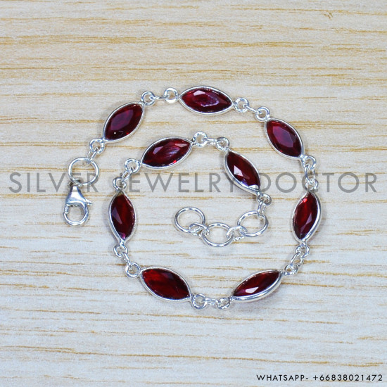 Ruby 925 Sterling Silver Bracelet (SJWBR-489) Ruby 925 Sterling Silver Bracelet (SJWBR-489)