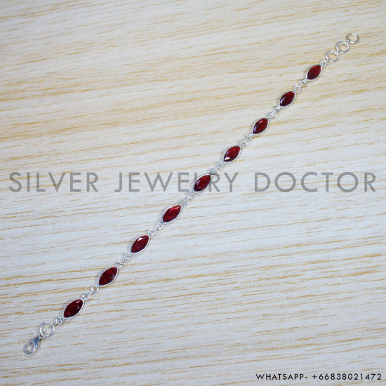 Ruby 925 Sterling Silver Bracelet (SJWBR-489) Ruby 925 Sterling Silver Bracelet (SJWBR-489)