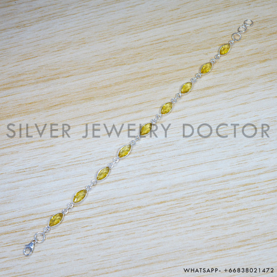Citrine 925 Sterling Silver Bracelet (SJWBR-491) Citrine 925 Sterling Silver Bracelet (SJWBR-491)