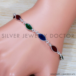 Ruby 925 Sterling Silver Bracelet (SJWBR-493)