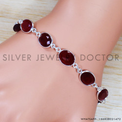 Ruby 925 Sterling Silver Bracelet (SJWBR-498)