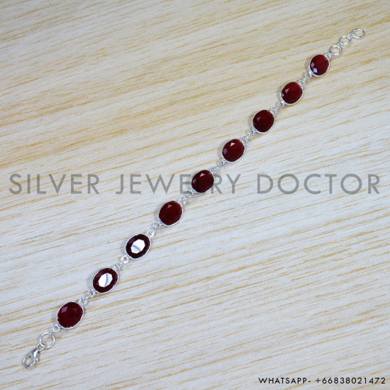 Ruby 925 Sterling Silver Bracelet (SJWBR-498)