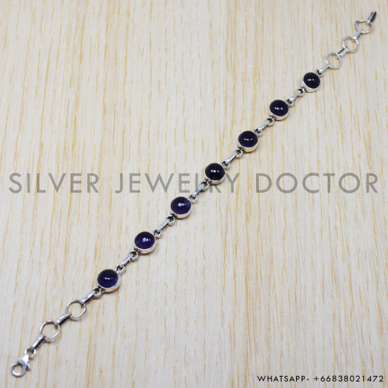 Amethyst 925 Sterling Silver Bracelet (SJWBR-50)