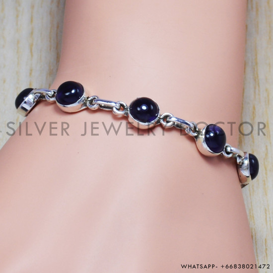 Amethyst 925 Sterling Silver Bracelet (SJWBR-50)