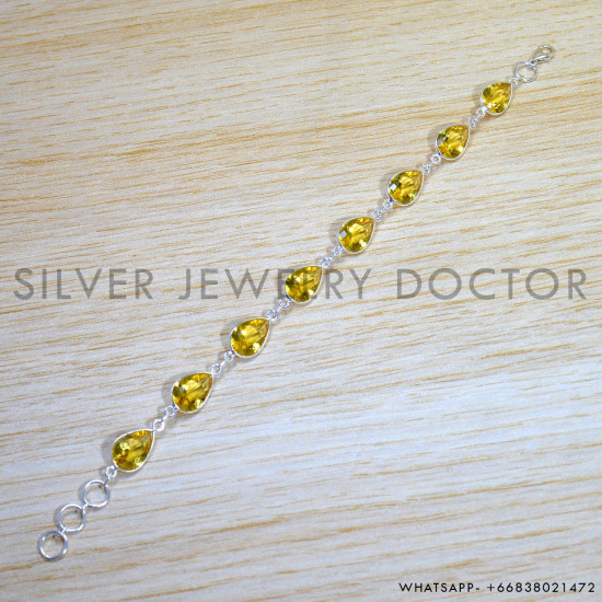 Citrine 925 Sterling Silver Bracelet (SJWBR-502) Citrine 925 Sterling Silver Bracelet (SJWBR-502)