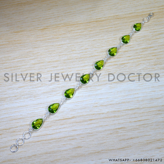 Peridot 925 Sterling Silver Bracelet (SJWBR-505) Peridot 925 Sterling Silver Bracelet (SJWBR-505)