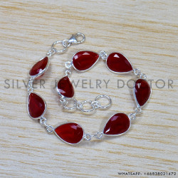 Ruby 925 Sterling Silver Bracelet (SJWBR-506) Ruby 925 Sterling Silver Bracelet (SJWBR-506)