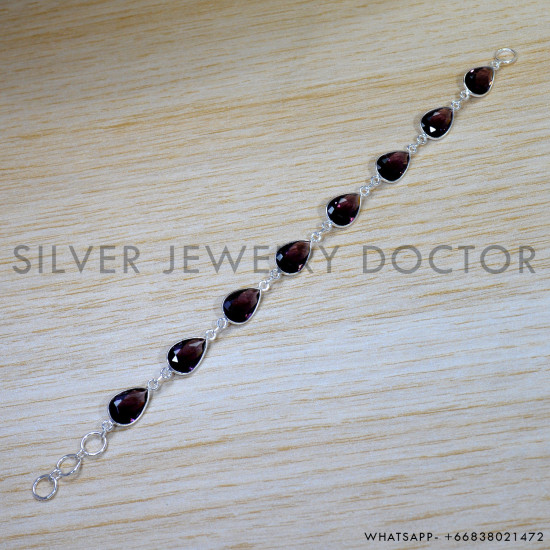 Amethyst 925 Sterling Silver Bracelet (SJWBR-507) Amethyst 925 Sterling Silver Bracelet (SJWBR-507)