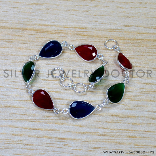 Ruby 925 Sterling Silver Bracelet (SJWBR-510) Ruby 925 Sterling Silver Bracelet (SJWBR-510)