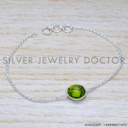 Peridot 925 Sterling Silver Bracelet (SJWBR-511)