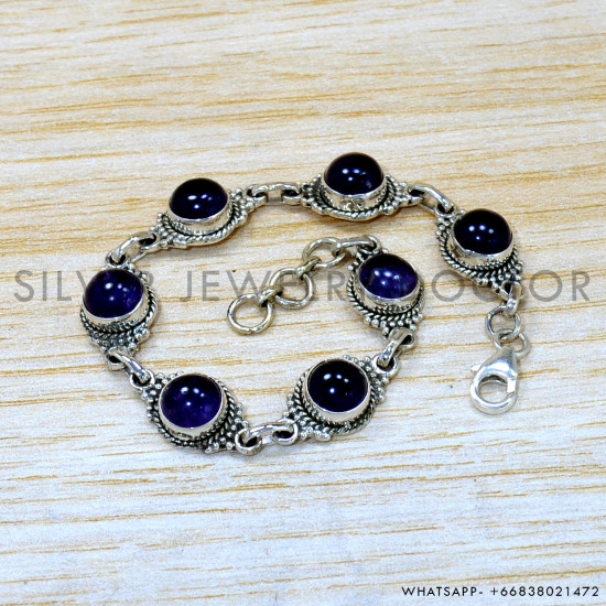 Amethyst 925 Sterling Silver Bracelet (SJWBR-525)