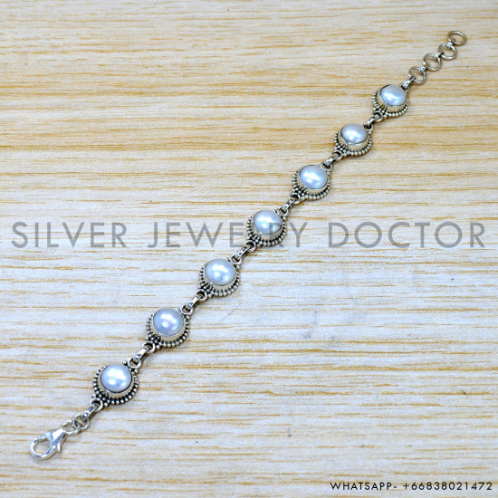 Pearl 925 Sterling Silver Bracelet (SJWBR-527)