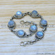 Rainbow Moonstone 925 Sterling Silver Bracelet (SJWBR-529)
