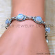 Rainbow Moonstone 925 Sterling Silver Bracelet (SJWBR-529)