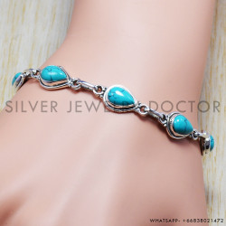 Turquoise 925 Sterling Silver Bracelet (SJWBR-53)
