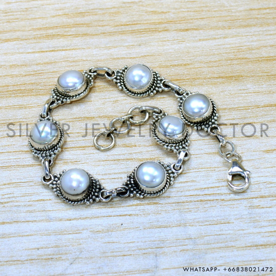 Pearl 925 Sterling Silver Bracelet (SJWBR-530)