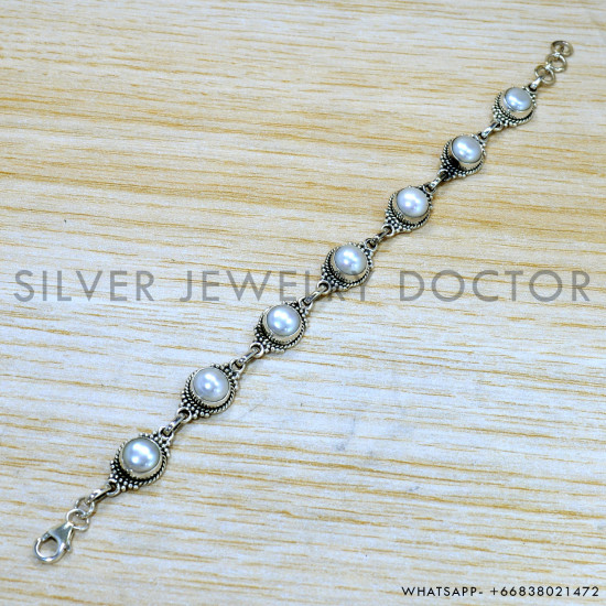 Pearl 925 Sterling Silver Bracelet (SJWBR-530)