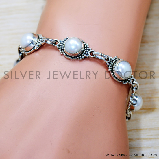 Pearl 925 Sterling Silver Bracelet (SJWBR-530)