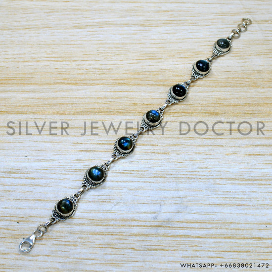 Labradorite 925 Sterling Silver Bracelet (SJWBR-532)