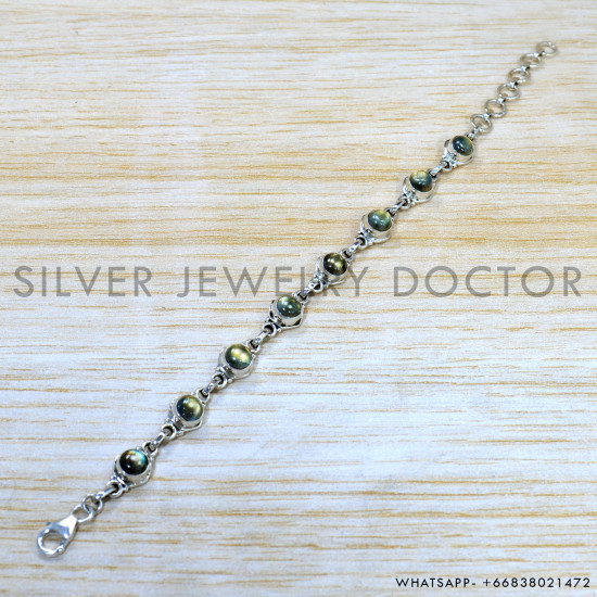 Labradorite 925 Sterling Silver Bracelet (SJWBR-534)