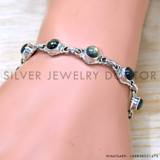 Labradorite 925 Sterling Silver Bracelet (SJWBR-534)
