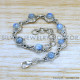 Rainbow Moonstone 925 Sterling Silver Bracelet (SJWBR-539)