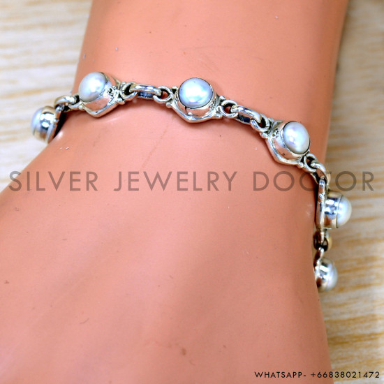 Pearl 925 Sterling Silver Bracelet (SJWBR-540)