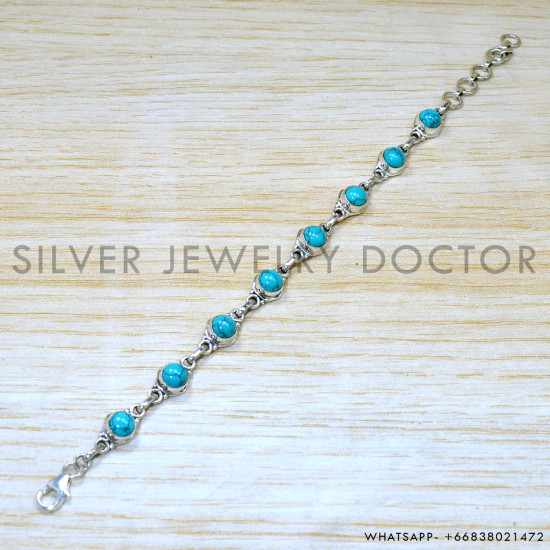 Turquoise 925 Sterling Silver Bracelet (SJWBR-541)