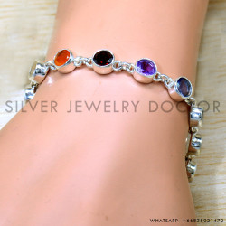 Carnelian 925 Sterling Silver Bracelet (SJWBR-543)