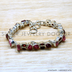 Garnet 925 Sterling Silver Bracelet (SJWBR-548) Garnet 925 Sterling Silver Bracelet (SJWBR-548)