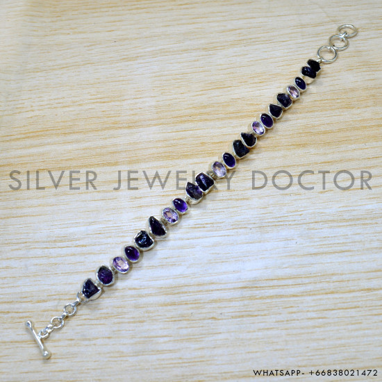 Amethyst 925 Sterling Silver Bracelet (SJWBR-549)