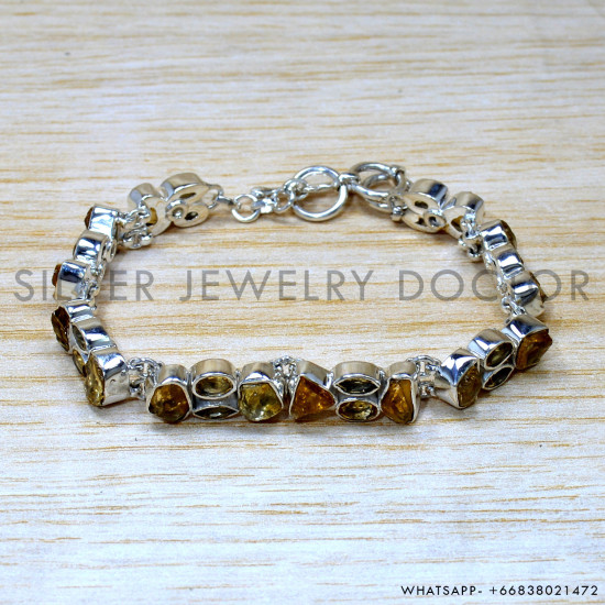 Citrine 925 Sterling Silver Bracelet (SJWBR-552)