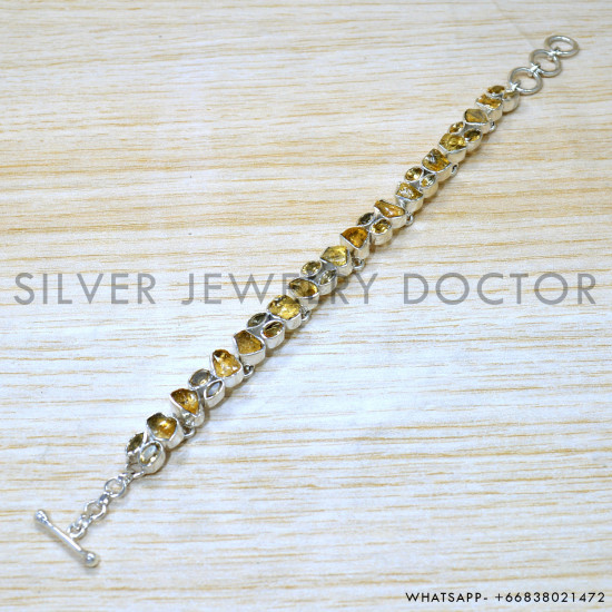 Citrine 925 Sterling Silver Bracelet (SJWBR-552)