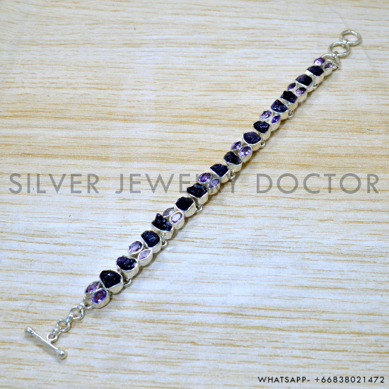 Amethyst 925 Sterling Silver Bracelet (SJWBR-553)
