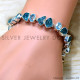 Blue Topaz 925 Sterling Silver Bracelet (SJWBR-559)