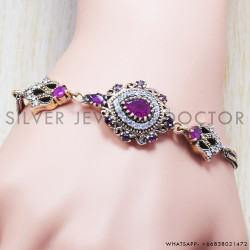 Ruby 925 Sterling Silver Bracelet (SJWBR-56)