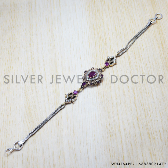 Ruby 925 Sterling Silver Bracelet (SJWBR-56) Ruby 925 Sterling Silver Bracelet (SJWBR-56)