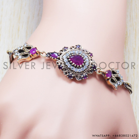 Ruby 925 Sterling Silver Bracelet (SJWBR-56) Ruby 925 Sterling Silver Bracelet (SJWBR-56)