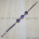 Amethyst 925 Sterling Silver Bracelet (SJWBR-57) Amethyst 925 Sterling Silver Bracelet (SJWBR-57)