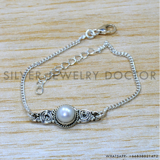 Pearl 925 Sterling Silver Bracelet (SJWBR-571) Pearl 925 Sterling Silver Bracelet (SJWBR-571)