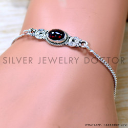 Garnet 925 Sterling Silver Bracelet (SJWBR-572)