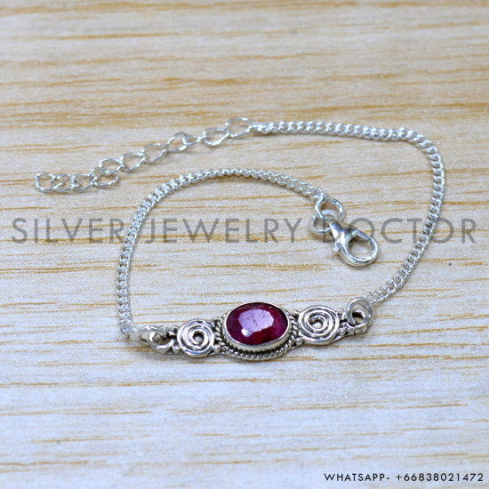 Ruby 925 Sterling Silver Bracelet (SJWBR-574) Ruby 925 Sterling Silver Bracelet (SJWBR-574)