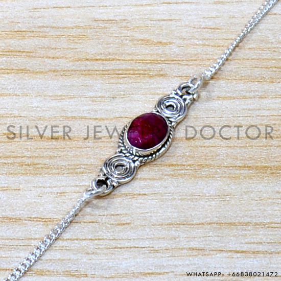 Ruby 925 Sterling Silver Bracelet (SJWBR-574) Ruby 925 Sterling Silver Bracelet (SJWBR-574)