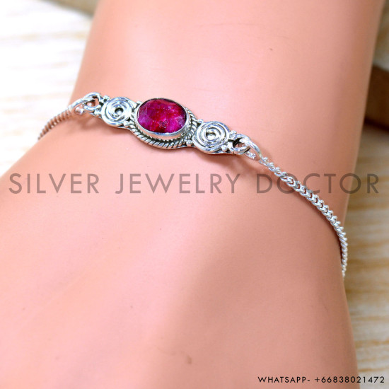 Ruby 925 Sterling Silver Bracelet (SJWBR-574) Ruby 925 Sterling Silver Bracelet (SJWBR-574)