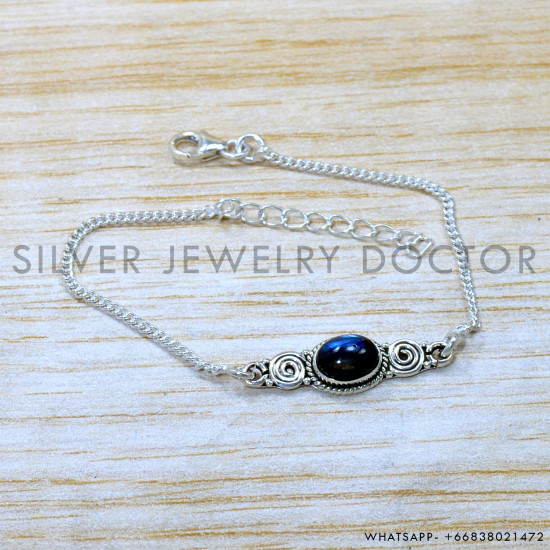 Labradorite 925 Sterling Silver Bracelet (SJWBR-575) Labradorite 925 Sterling Silver Bracelet (SJWBR-575)
